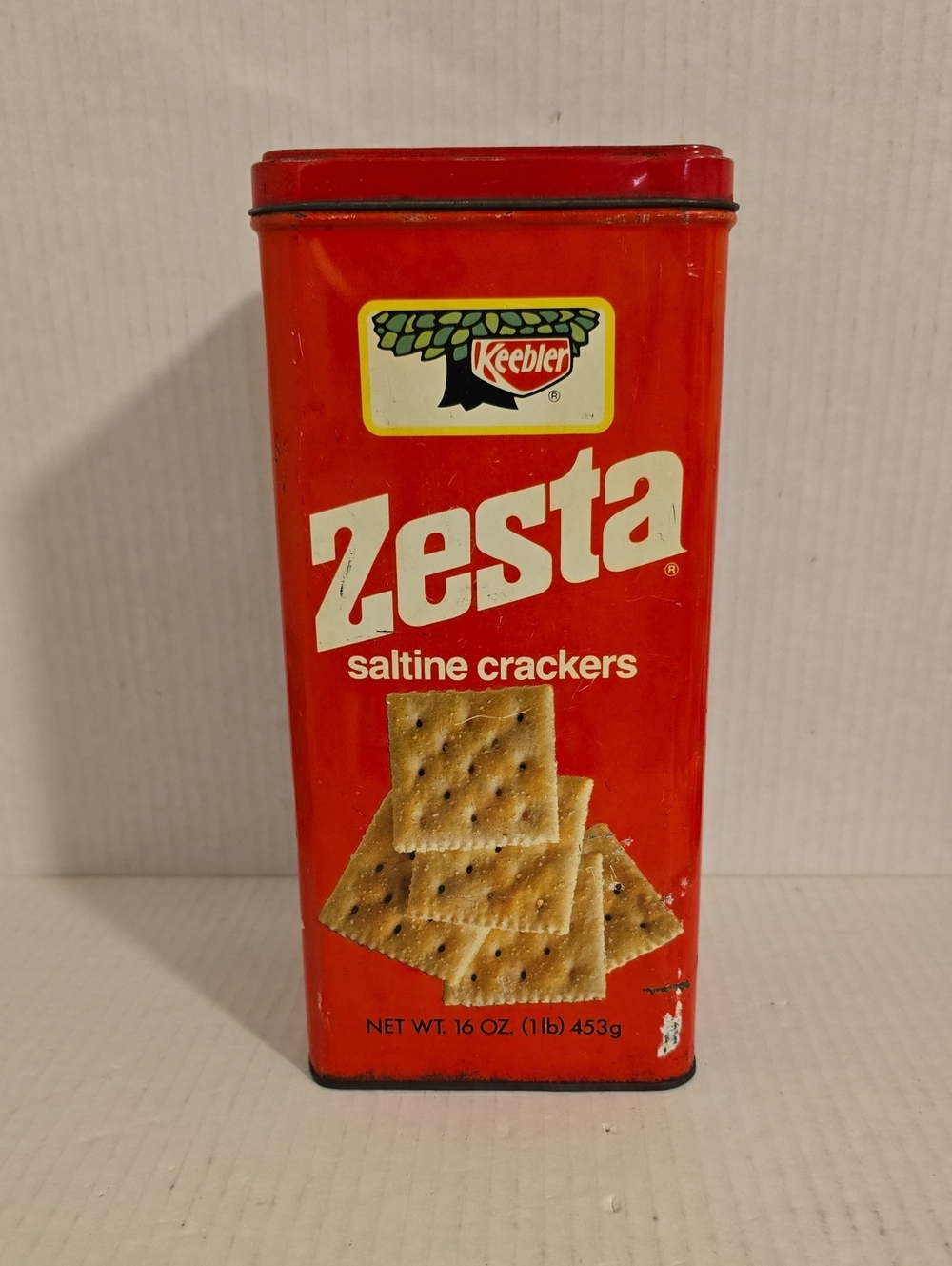Keebler® Zesta Saltines Crackers Vintage Red Metal Cracker Tin
